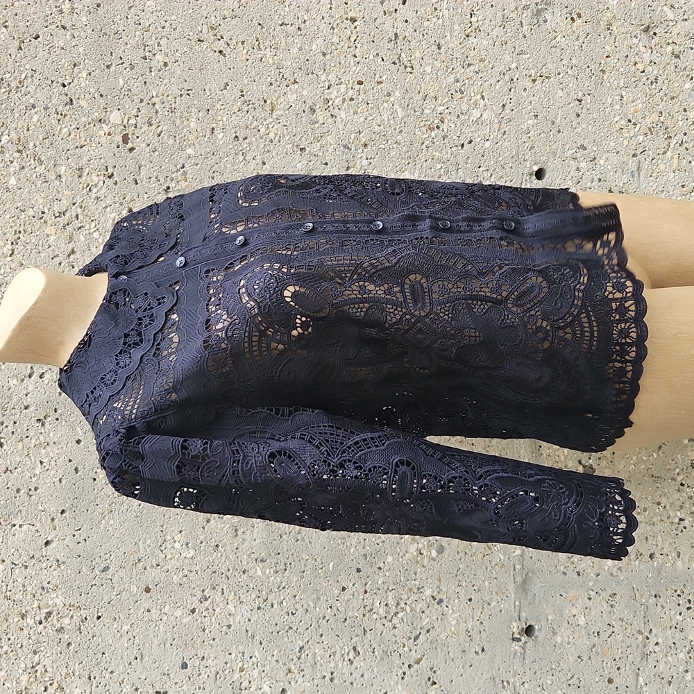 Joie black lace blouse - Picture 3 of 12